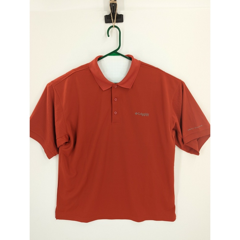 Men's Columbia PFG Omni Shade Red Vented Polo Shirt, Large, Worn Once!